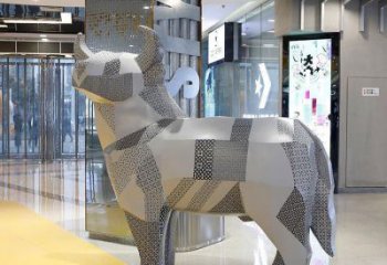 街道小牛雕塑，動物小品，啞光工藝