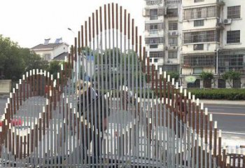 城市假山雕塑，網(wǎng)格景觀雕塑，古銅效果