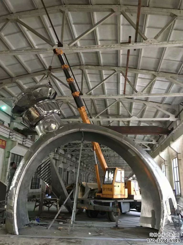 廣場(chǎng)戒指雕塑 抽象景觀小品 烤漆雕塑