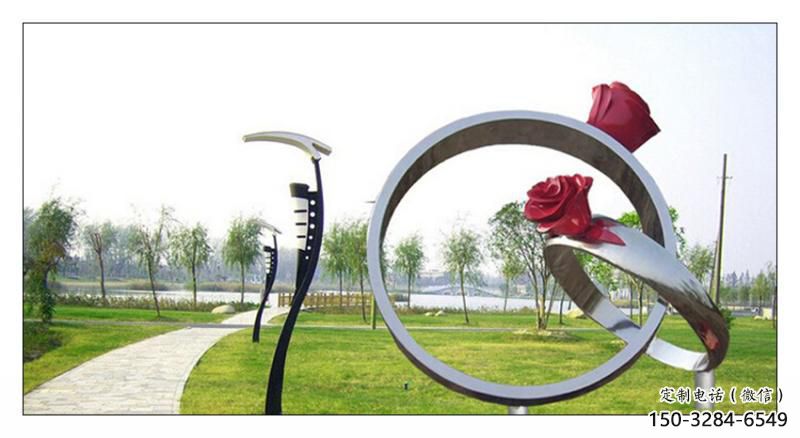 景觀場戒指雕塑 仿真景觀小品 景觀雕塑