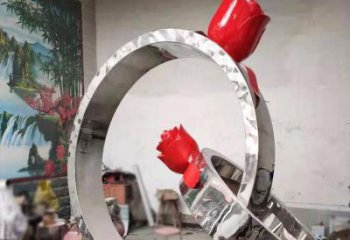 別墅區戒指雕塑 大型別墅區擺件 剪影雕塑