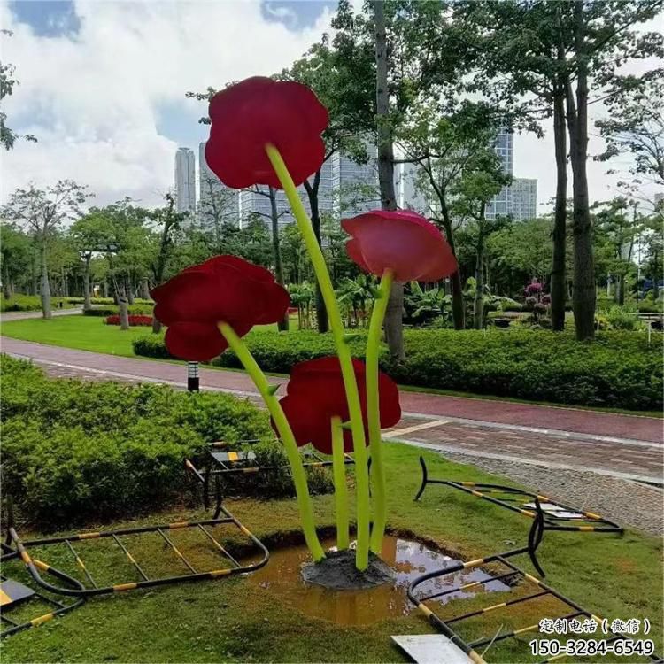 農(nóng)村玫瑰雕塑 抽象藝術(shù)擺件 烤漆雕塑