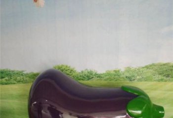 抽象茄子雕塑 店門口彩繪雕塑 步行街擺件