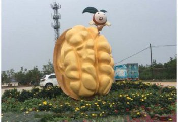 仿真核桃雕塑 店門口園林雕塑 水果小品