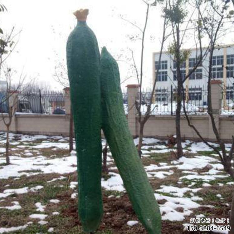 戶外黃瓜雕塑 噴漆果蔬雕塑 燈光瓜果雕塑