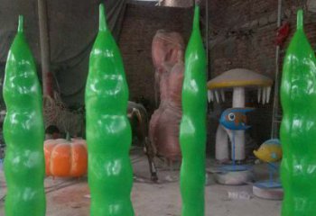 廣場豆角雕塑廠家 抽象果蔬雕塑 烤漆蔬菜雕塑