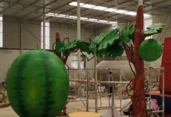 城市西瓜雕塑 風景區彩繪雕塑 抽象擺件