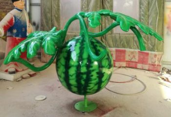 室內(nèi)西瓜雕塑 仿真景觀水果雕塑 大型果蔬雕塑