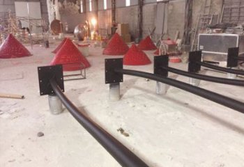 房地產百合花雕塑 現代景觀植物雕塑 幾何花卉雕塑