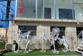 花仙子精靈雕塑，鏤空工藝制作，抽象卡通雕塑 (8)