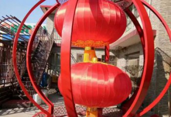 城市燈籠雕塑廠家，烤漆工藝雕塑，公園廣場(chǎng)擺件