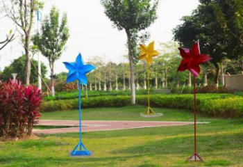 別墅區風車雕塑 大型別墅區旋轉雕塑 剪影旋轉雕塑