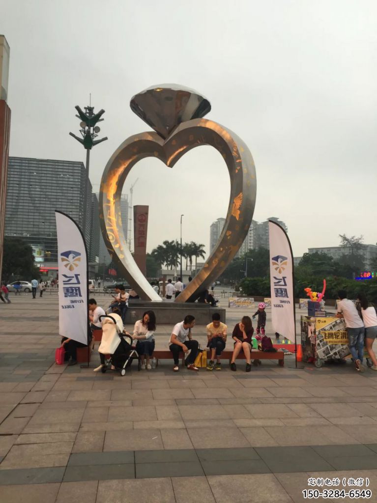 指環(huán)雕塑 標(biāo)識校園戒指環(huán)雕塑 商業(yè)街標(biāo)識雕塑