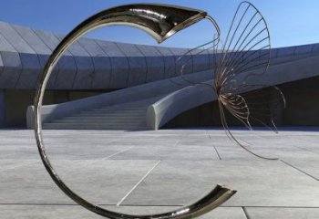 抽象喇叭花雕塑 啞光花卉雕塑 室內(nèi)雕塑