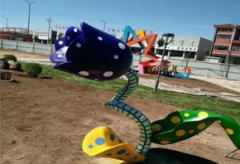 景觀喇叭花雕塑 剪影花卉雕塑 商業(yè)街雕塑