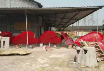 烤漆喇叭花雕塑 鋼管花卉雕塑 室內(nèi)雕塑