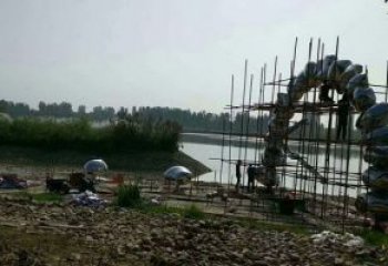 鵝卵石大門雕塑，公園美陳雕塑，不銹鋼鏡面拱門雕塑