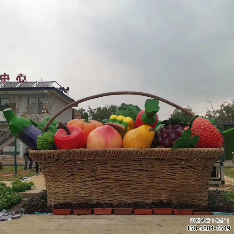 酒店果籃雕塑定價(jià)，景觀雕塑，蔬菜果籃雕塑擺件