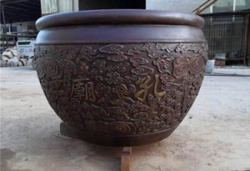 祥云圖青銅缸雕塑