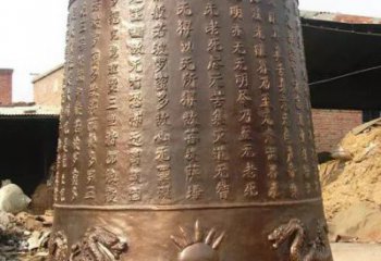 雕龍刻字銅鐘雕塑-喇叭形銅鐘雕塑