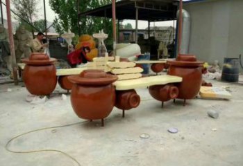 壇子坐凳雕塑,抽象藝術原理，玻璃鋼坐凳雕塑制作