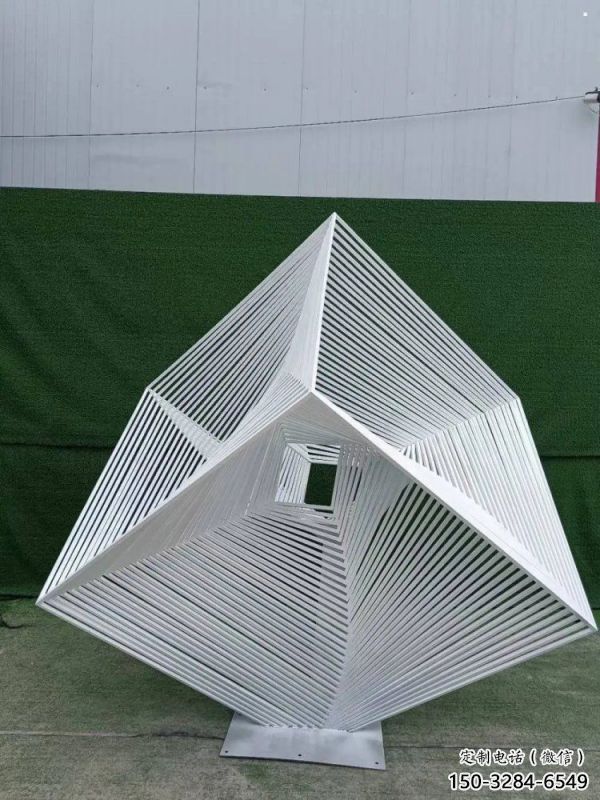立方體雕塑承接，城市裝飾，鏤空立方體雕塑批發