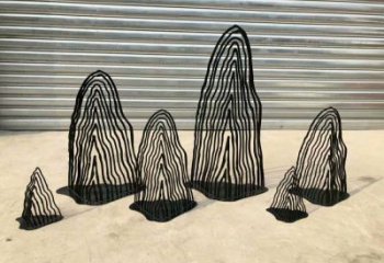 園林假山雕塑，噴漆景觀雕塑，網(wǎng)格形式