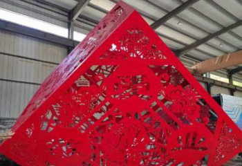 立方體雕塑標準，廣場系列，戶外鏤空立方體雕塑指用