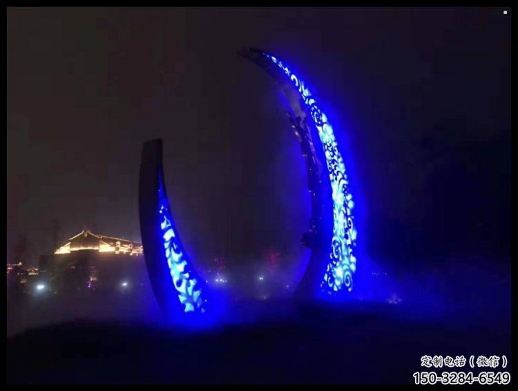 房地產(chǎn)月牙雕塑，仿古景觀雕塑，噴砂制造