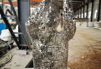 鏤空人物雕塑展品，景觀概念，鐵藝字母人物雕塑優選