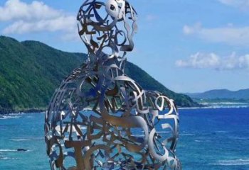 農村字母人物雕塑，鏤空景觀雕塑，抽象效果