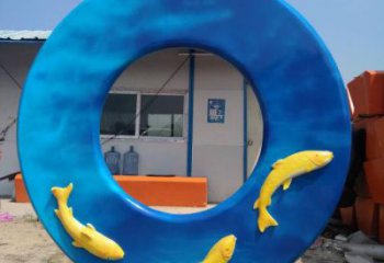 圓環雕塑專供，校園雕塑，小區烤漆圓環雕塑標準