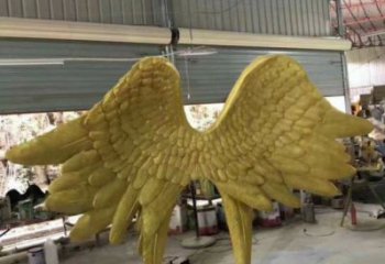 翅膀雕塑，鏤空景觀雕塑，抽象效果