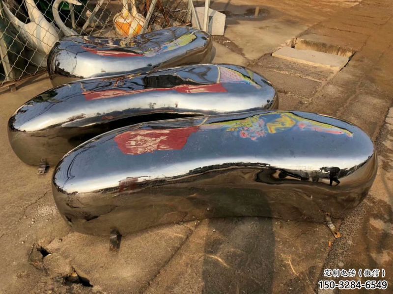 寧德坐凳雕塑，小區園林雕塑，不銹鋼鏡面效果