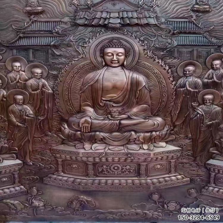 鍛銅浮雕常用，寺廟景觀，黃銅佛像浮雕生產商