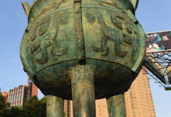 欽州鑄造三足圓鼎銅雕