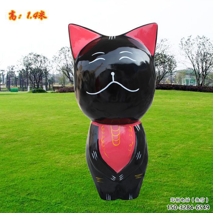黃石廣場小貓雕塑，動物擺件，仿古工藝