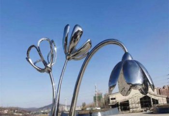 武漢百合花雕塑承接，城市裝飾，大型不銹鋼百合花雕塑公司