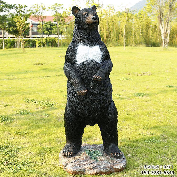 婁底街道黑熊雕塑，仿真動物雕塑，古銅效果