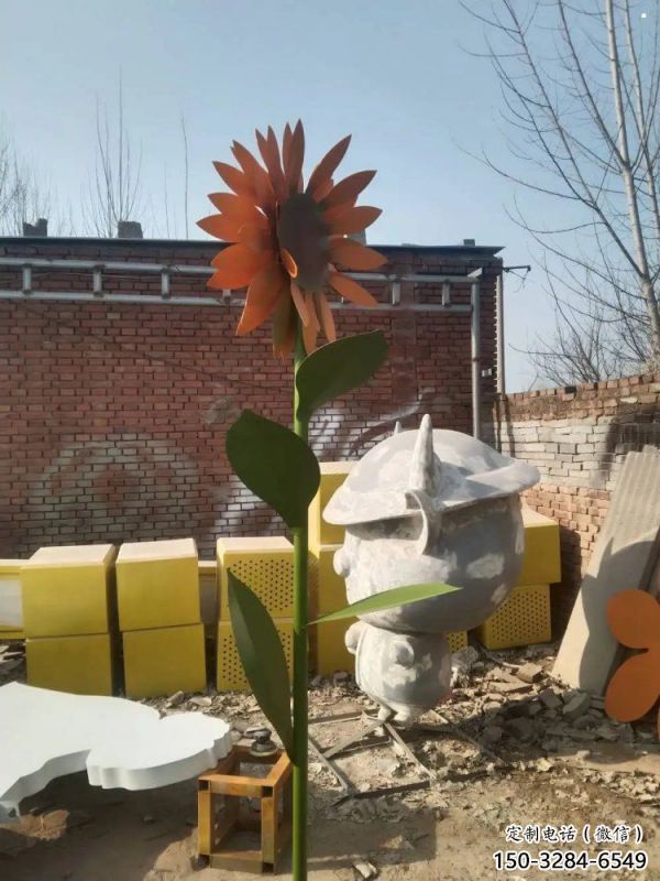 咸陽太陽花雕塑工程，美陳雕塑，玻璃鋼太陽花雕塑廠家