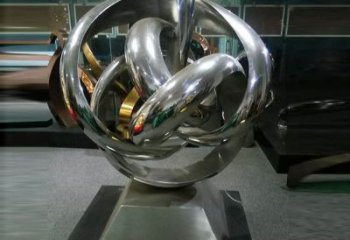 巴彥淖爾地產雙環雕塑定做，城區小品，景觀不銹鋼雙環雕塑定價