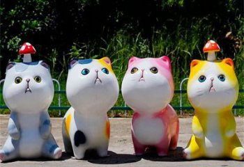 興安盟房地產貓咪雕塑，仿古動漫雕塑，公園動物制造