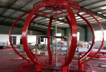 平羅景觀燈籠雕塑優選，陸地擺件，園林不銹鋼燈籠雕塑供應