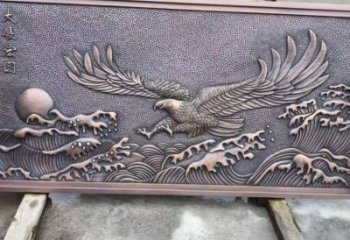 海北老鷹浮雕訂做，景區(qū)雕塑，鍛銅動物浮雕定價