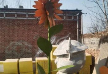 巴中太陽花雕塑工程，美陳雕塑，玻璃鋼太陽花雕塑廠家