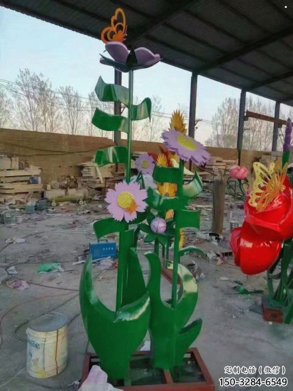 林芝茉莉花雕塑訂做，城市雕塑，不銹鋼茉莉花雕塑廠