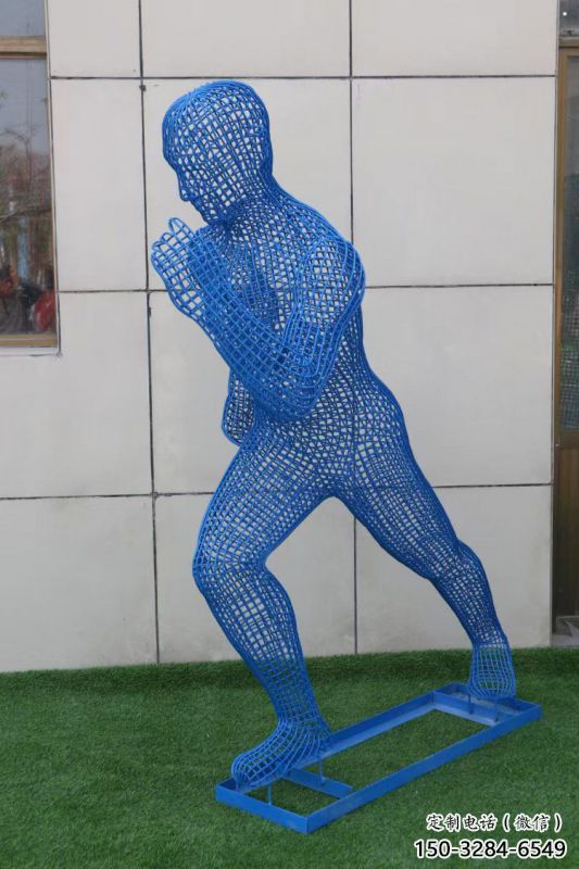 湖州鏤空跑步雕塑，標識雕塑，烤漆鐵藝人物雕塑優選