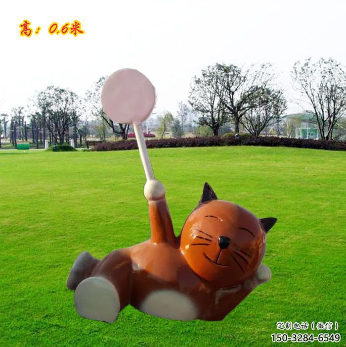 溫州小區小貓雕塑，抽象系列，彩繪工藝