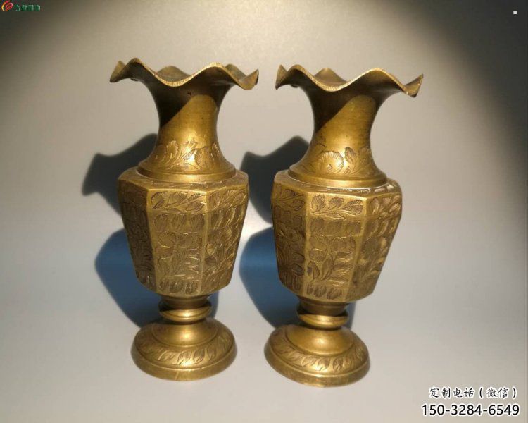 臺州花瓶雕塑定價，鑄銅工藝，銅花瓶雕塑制作廠家