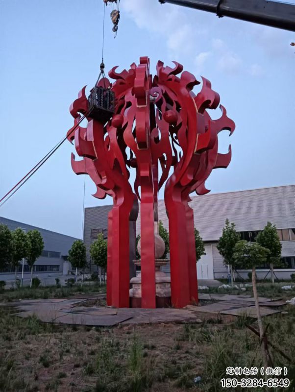 九龍坡火球雕塑，精神堡壘火球雕塑落地展示